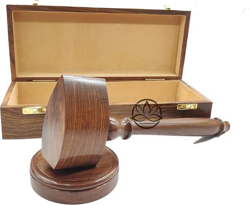 Premium Sturdy Handcrafted Masonic Presentation Gavel Boxed Set Blue Polished Wooden Gavel and Sound Block Box Set by Lotus International in Saudi Arabia