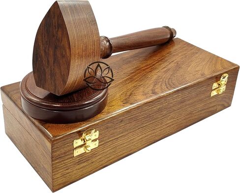 Premium Sturdy Handcrafted Masonic Presentation Gavel Boxed Set Blue Polished Wooden Gavel and Sound Block Box Set by Lotus International in Saudi Arabia
