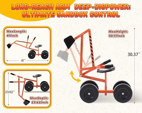 Albott Kids Ride-On Sand Digger Excavator Toy with 8-Inch Wheels in Saudi Arabia