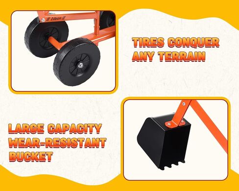 Albott Kids Ride-On Sand Digger Excavator Toy with 8-Inch Wheels in Saudi Arabia