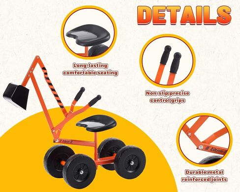 Albott Kids Ride-On Sand Digger Excavator Toy with 8-Inch Wheels in Saudi Arabia