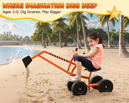 Albott Kids Ride-On Sand Digger Excavator Toy with 8-Inch Wheels in Saudi Arabia