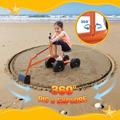 Albott Kids Ride-On Sand Digger Excavator Toy with 8-Inch Wheels in Saudi Arabia