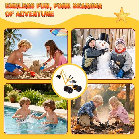 ALBOTT Ride on Sand Digger Excavator Toys تعمل رافعة مع عجلات 8 بوصات ومقعد دوران 360 درجة (برتقالي) in Kuwait