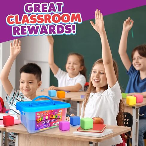 50 Pack Slow Rising Stress Cube: Stretchy Fidget Toys for Anxiety Relief, Large Size Squishy Cube, Pull Stretch Fidgets for Classroom Prize, Classroom Reward for Student (2 Inches) in Kuwait