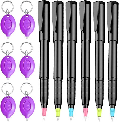 Invisible Ink Pens with UV Light, Magic Spy Pens with Mini UV LED Keychain Flashlights for Secret Messages, Disappearing Ink Pens with Black Light for Kids, Ideal for Christmas Gifts (3PCS) in Saudi Arabia