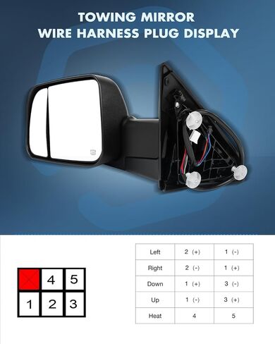 ECCPP Rear View Mirrors Towing Mirrors fit for 2003-2009 for Dodge for Ram 2500/3500 with Power Control Heated Turn Signal Light ADP11633701S in Saudi Arabia