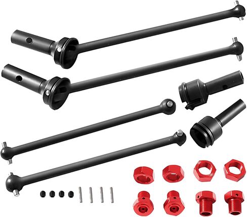 RC Drive عمود CVD Axles ترقيات جزء لـ ARRMA 1/8 TYPHON 6S ، 1/7 جناية لا حدود لها من الانتهاكات الأسطوانة 6S BLX ， الصلب الخلفي الخلفي 4 PCS عمود دورية ث/17 ملم HEX HUX القفزات لأعلى ، أحمر ، الأحمر in Kuwait