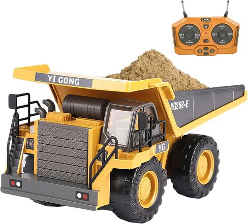Remote Control Excavator Toy, Rechargeable 11 Channel 2.4Ghz RC Construction Vehicles with Metal Shovel for Kids, 680° Rotation with Lights and Sound - 1/20 Scale Digger for Boys 6-12 in Saudi Arabia