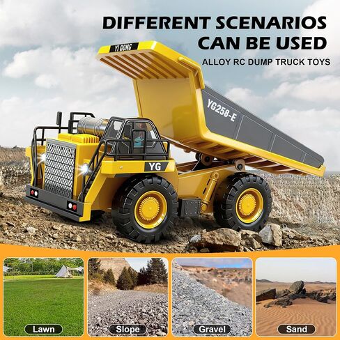 Remote Control Excavator Toy, Rechargeable 11 Channel 2.4Ghz RC Construction Vehicles with Metal Shovel for Kids, 680° Rotation with Lights and Sound - 1/20 Scale Digger for Boys 6-12 in Saudi Arabia