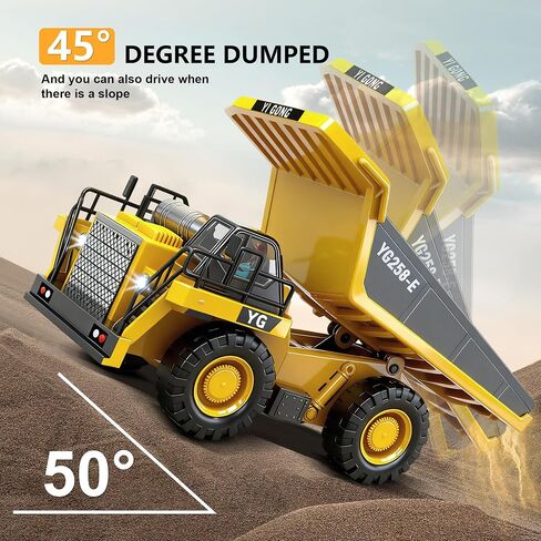 Remote Control Excavator Toy, Rechargeable 11 Channel 2.4Ghz RC Construction Vehicles with Metal Shovel for Kids, 680° Rotation with Lights and Sound - 1/20 Scale Digger for Boys 6-12 in Saudi Arabia