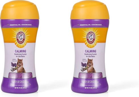 Arm & Hammer Cat Litter Deodorizing Crystals with Baking Soda, Odor Neutralizer, Dissolving Litter Box Deodorizer for Cat Litter Odor Control, Lavender and Vanilla Scent, 15 Oz - 2 Pack in Saudi Arabia