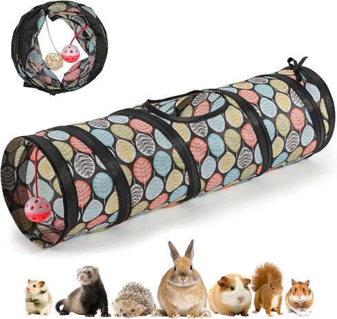 Pawaboo Small Pet Straight Tunnel, 60cm Long, Tear Resistant Cloth, Suitable for Hamsters, Guinea Pigs, Rabbits, Ferrets in Saudi Arabia