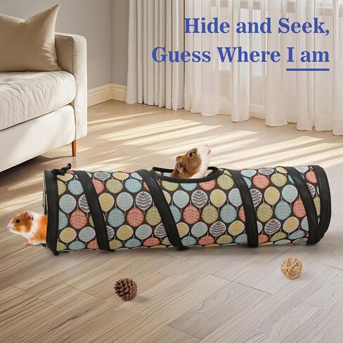Pawaboo Small Pet Straight Tunnel, 60cm Long, Tear Resistant Cloth, Suitable for Hamsters, Guinea Pigs, Rabbits, Ferrets in Saudi Arabia