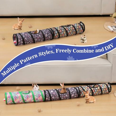 Pawaboo Small Pet Straight Tunnel, 60cm Long, Tear Resistant Cloth, Suitable for Hamsters, Guinea Pigs, Rabbits, Ferrets in Saudi Arabia
