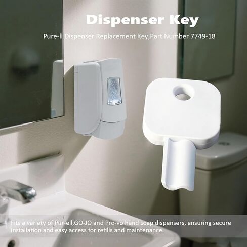 Dispenser Key Replacement-Compatibles with Pur-ell,GO-JO and Pro-vo Dispensers–Universal Fit for Models ADX-7,ADX-12,LTX-7,LTX-12,CS4,CS6,CS8,ES4,ES6 and ES8.White,Pack of 10 (10) in Saudi Arabia