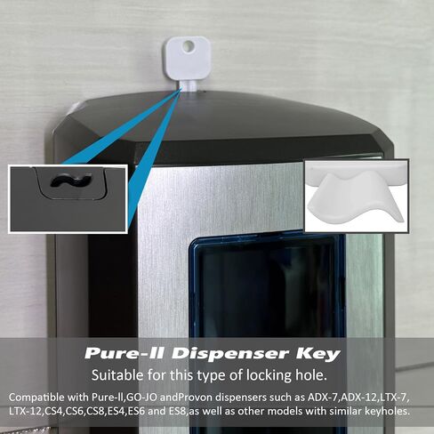Dispenser Key Replacement-Compatibles with Pur-ell,GO-JO and Pro-vo Dispensers–Universal Fit for Models ADX-7,ADX-12,LTX-7,LTX-12,CS4,CS6,CS8,ES4,ES6 and ES8.White,Pack of 10 (10) in Saudi Arabia
