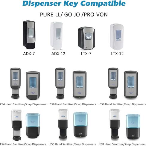 Dispenser Key Replacement-Compatibles with Pur-ell,GO-JO and Pro-vo Dispensers–Universal Fit for Models ADX-7,ADX-12,LTX-7,LTX-12,CS4,CS6,CS8,ES4,ES6 and ES8.White,Pack of 10 (10) in Saudi Arabia