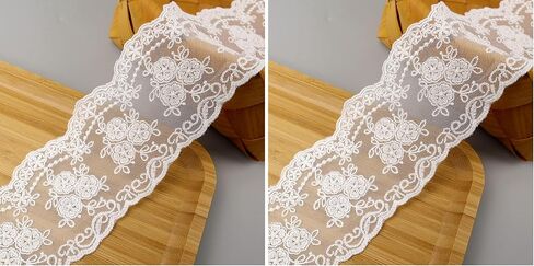 IDONGCAI Lace Trim Ribbon Guipure White Lace Floral Ribbon Eyelet Sewing Lace Trim White Embroidery Lace Ribbons for Crafts (3 inch Width) in Kuwait