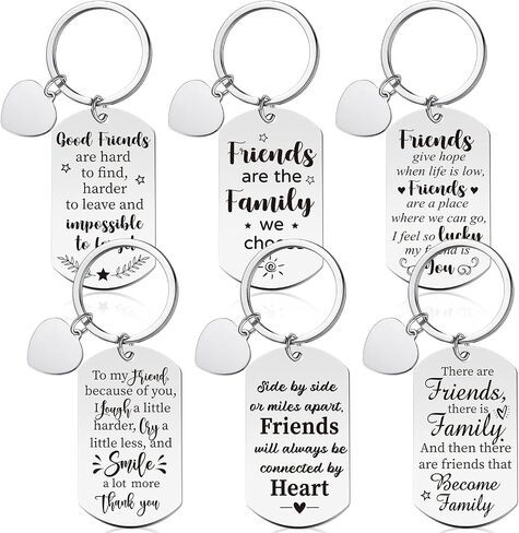 Cunno 6 Pieces Friendship Keychain Gifts, Best Friend Inspirational Keychain, Friendship Jewelry Appreciation Keychain (Star Pattern) in Kuwait