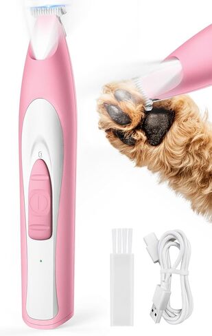 oneisall Dog Paw Trimmer with LED Light, Paw Trimmer for Dogs 20 mm Widen Blade, Pet Paw Trimmer 35 dB Low Noise, Cordless Dog Trimmer for Paws, Paw Hair Trimmer Pad Trimmer for Small Dogs Cats Pets in Kuwait