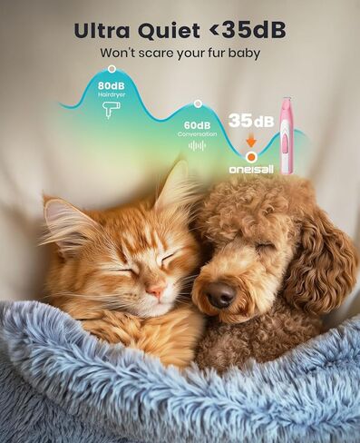 oneisall Dog Paw Trimmer with LED Light, Paw Trimmer for Dogs 20 mm Widen Blade, Pet Paw Trimmer 35 dB Low Noise, Cordless Dog Trimmer for Paws, Paw Hair Trimmer Pad Trimmer for Small Dogs Cats Pets in Kuwait