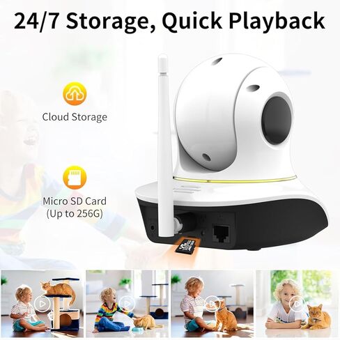 VSTARCAM 3MP Cat Camera, 2.4G WiFi Interactive Cat Toys with Camera, Cat Camera with Phone App, IR Night Vision, Motion Detection, 2-Way Audio, Pet & Cat Monitor Camera in Kuwait