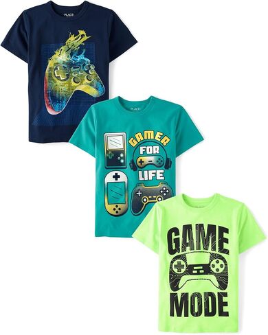 The Children's Place Boys' Gamer Short Sleeve Graphic T-Shirts,multipacks in Saudi Arabia