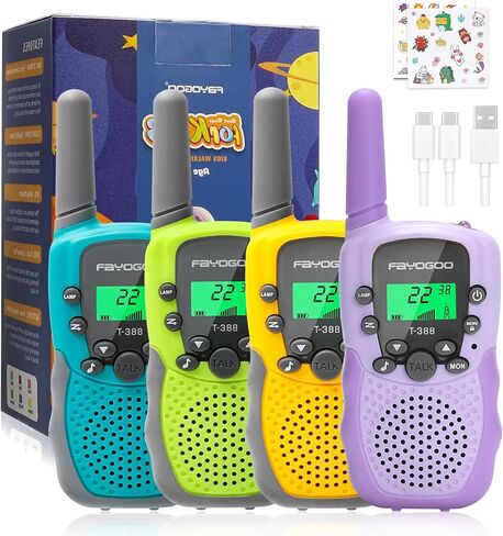 FAYOGOO 3 Pack Walkie Talkies for Kids Long Range 2 Miles,Rechargeable Kids Walkie Talkies with Flashlight,Built-in Battery,Toys Gifts for 3-12 Year Old Boys Girls, Christmas Birthday Gifts in Saudi Arabia