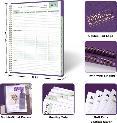 Planner 2025-2026 - 11.38 '' X 8.74 '' Planner Bandner ، Business Weekly & Monthly Planner ، يوليو 2025 - يونيو 2026 in Saudi Arabia