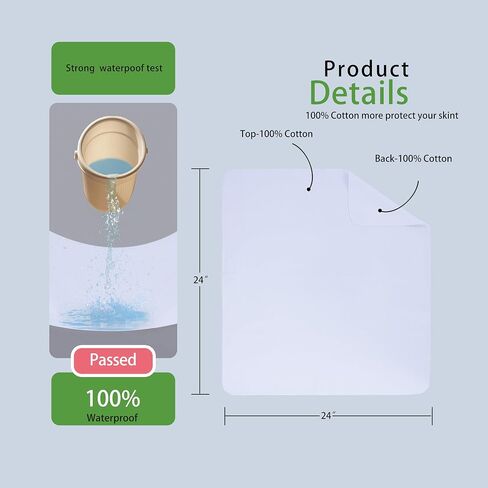 Underpads القابلة للغسل ، 34 "× 72" (حزمة من 4) امتصاص ثقيل إضافي ، واقي مراتب مقاوم للماء 100 ٪ ، وموت ، المنزل الفانيلا للأطفال ، والبالغين ، والحيوانات الأليفة ، والسرير ، والأريكة ، والأريكة ، والأرضية ، والمنزل in Saudi Arabia
