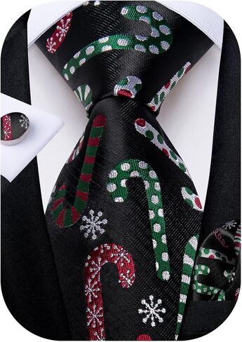 DiBanGu Christmas Ties for Men Festival Mens Holiday Tie and Pocket Square Set Santa Xmas Party Vacation Necktie in Kuwait