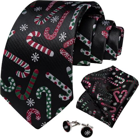 DiBanGu Christmas Ties for Men Festival Mens Holiday Tie and Pocket Square Set Santa Xmas Party Vacation Necktie in Kuwait