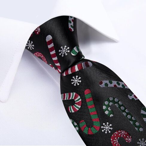 DiBanGu Christmas Ties for Men Festival Mens Holiday Tie and Pocket Square Set Santa Xmas Party Vacation Necktie in Kuwait