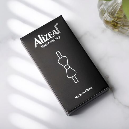 Alizeal Mens Floral Pattern Pre-tied Bow Tie, Pocket Square and Cufflinks Set in Kuwait