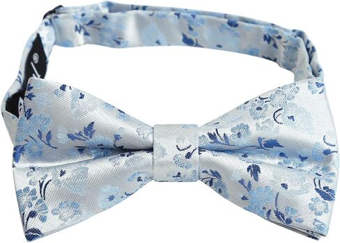 Alizeal Mens Floral Pattern Pre-tied Bow Tie, Pocket Square and Cufflinks Set in Kuwait