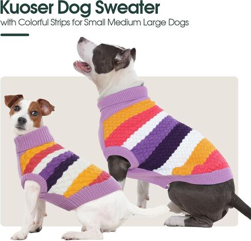 Kuoser Dog Sweater, Thermal Dog Sweaters for Medium Dogs Girl Boy, Red M in Kuwait