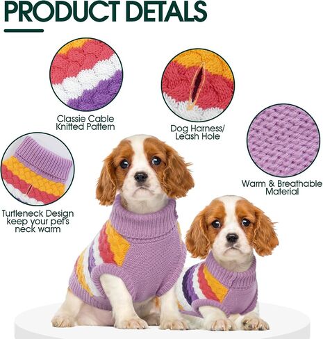 Kuoser Dog Sweater, Thermal Dog Sweaters for Medium Dogs Girl Boy, Red M in Kuwait