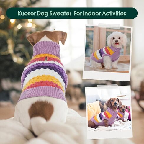 Kuoser Dog Sweater, Thermal Dog Sweaters for Medium Dogs Girl Boy, Red M in Kuwait