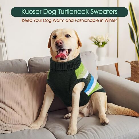 Kuoser Dog Sweater, Dog Sweaters for Medium Dogs Girl Boy, Classic Pet Knitted Sweatshirt Warm Pullover, Dog Holiday Sweater Winter Clothes for Christmas Thanksgiving Outfit, Purple M in Saudi Arabia
