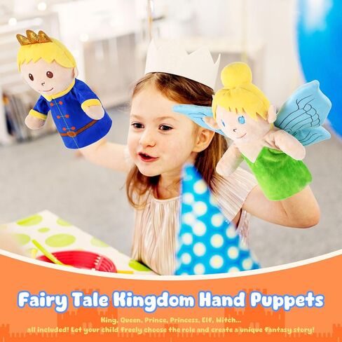6 Pcs Family Hand Puppets 12 Inch Grandparents, Mom & Dad, Brother & Sister Plush Hand Puppet Toys Role-Play Toy Puppets for Kids Storytelling Imaginative Pretend Play Teaching Preschool(6 Family A) in Kuwait