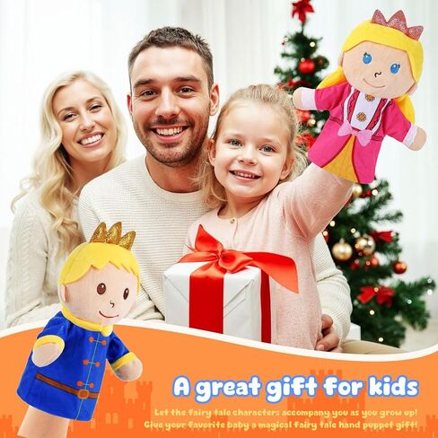 6 Pcs Family Hand Puppets 12 Inch Grandparents, Mom & Dad, Brother & Sister Plush Hand Puppet Toys Role-Play Toy Puppets for Kids Storytelling Imaginative Pretend Play Teaching Preschool(6 Family A) in Kuwait