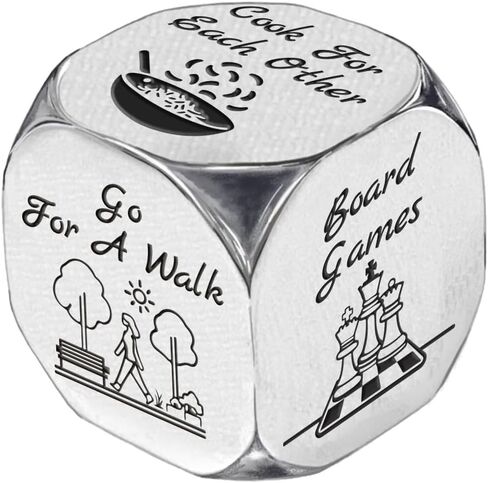 UNICRAFTALE 1Set Weekday Workday Activities Decision Dice Stainless Steel Anniversary Date Night Dice Funny Christmas Birthday Gift for Husband Wife Friend in Kuwait