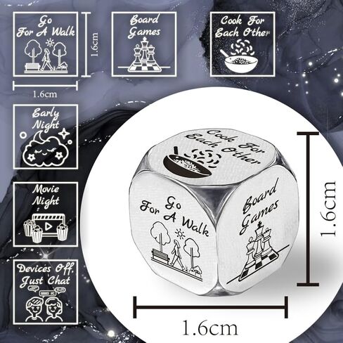 UNICRAFTALE 1Set Weekday Workday Activities Decision Dice Stainless Steel Anniversary Date Night Dice Funny Christmas Birthday Gift for Husband Wife Friend in Kuwait