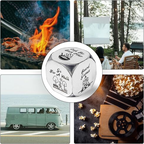 UNICRAFTALE 1Set Weekday Workday Activities Decision Dice Stainless Steel Anniversary Date Night Dice Funny Christmas Birthday Gift for Husband Wife Friend in Kuwait