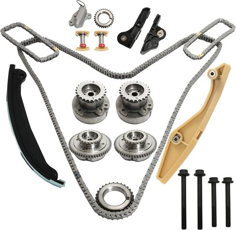 9-0738SAVVT1 مجموعة توقيت مجموعة سلسلة توقيت مع 2 pcs vvt Sprockets و 4 pcs VVT الملفات الملفات ، متوافقة مع Ford F-150 V6 3.5L 2011-2013#OE AT4Z6256B ، AT4Z6C525D ، AT4Z6268B ، AT4Z6268A ، AT4Z6K254A in Kuwait