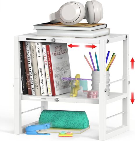 Locker Organizer Shelf School, Adjustable Width and Height, Stackable Metal Locker Storage Organization, Ideal Locker Fits Standard Size School, Office, and Gym Lockers, Black in Saudi Arabia