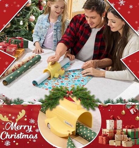Wrapping Paper Cutter with 3 Replaceable Blades, Slider Wrap Cutter for Gift Wrapping Accessories, Gift Wrap Cutter Tool for Holiday Birthday Christmas Gift Wrapping Women Men in Saudi Arabia