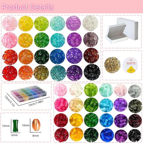 1300pcs 8 ملم حبات زجاجية مختلطة للأساور المصنوعة مع الملحقات ، 48 لونًا من مجموعة مجوهرات مصنوعة مجوهر in Kuwait