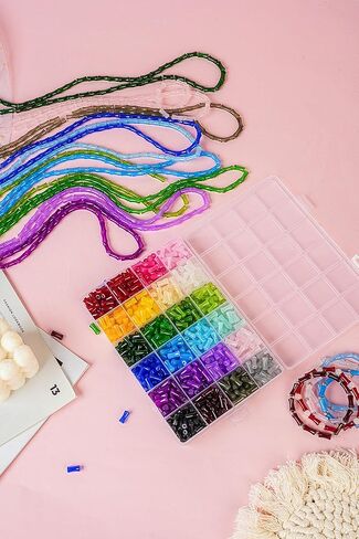 1300pcs 8 ملم حبات زجاجية مختلطة للأساور المصنوعة مع الملحقات ، 48 لونًا من مجموعة مجوهرات مصنوعة مجوهر in Kuwait